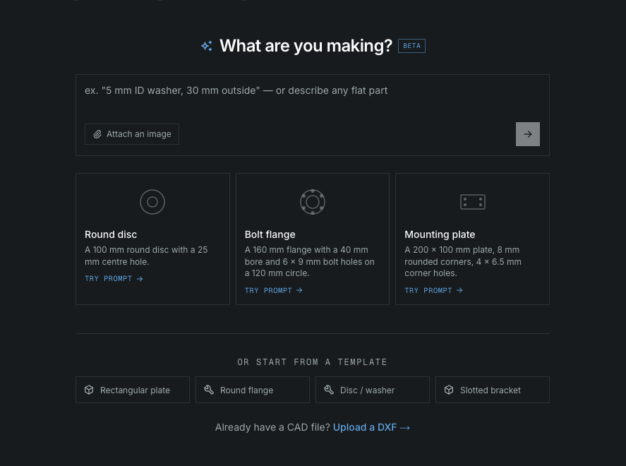 Voks AI part builder interface